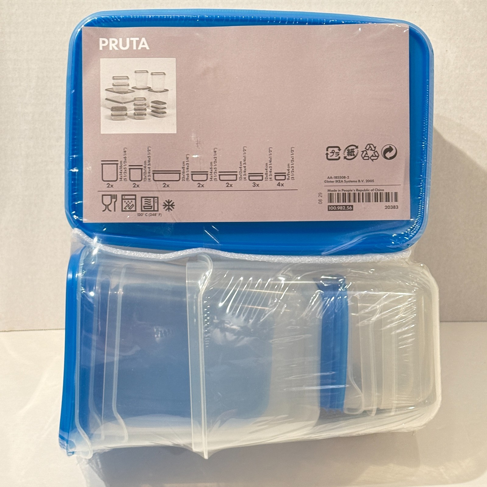 Brand New Multi-Purpose IKEA Blue PRUTA Set Food Storage Organization 34 pieces