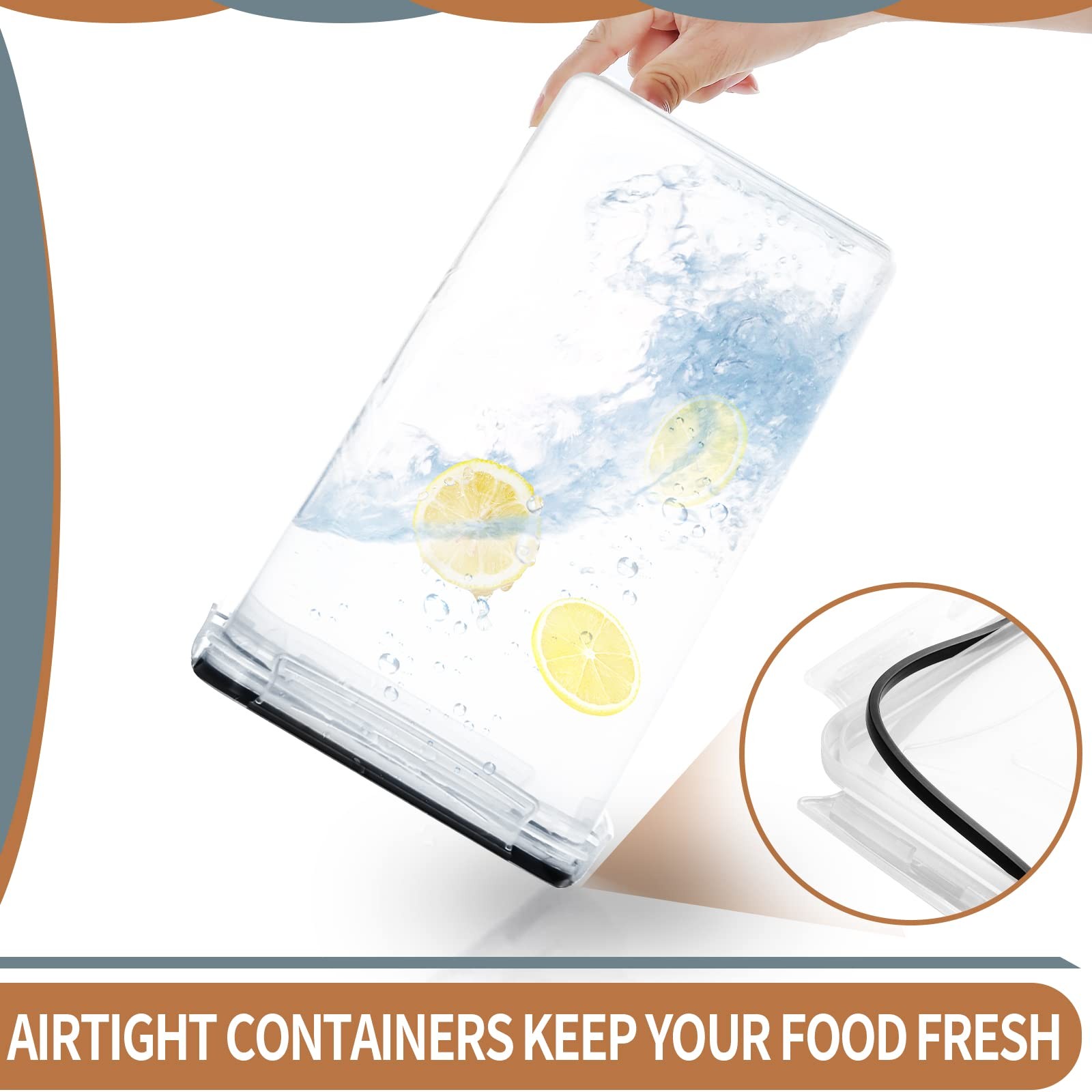 PRAKI Extra Large Tall Airtight Food Storage Containers 6.5L / 220oz, BPA Fre…