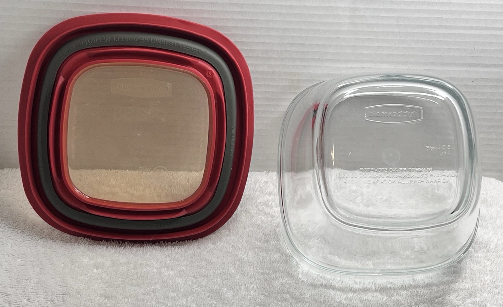 Rubbermaid Glass Storage Container 5.5 Cup W/Red Lid 7N64 Discontinued EUC