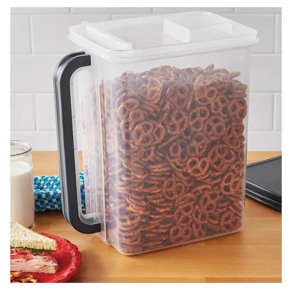 Mainstays Bulk Canister Holds 46 Cups – Dark Gray Lid and Handle, Food Storage