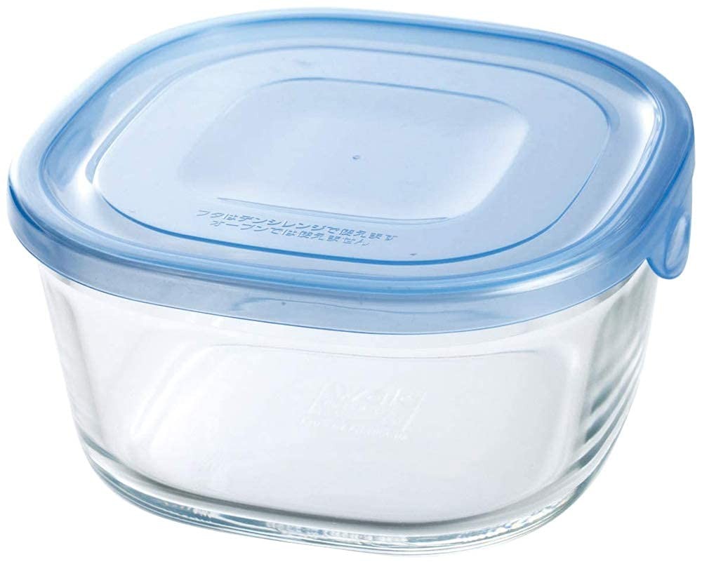 iwaki Heat-Resistant Glass NEW Pack & Range (Aqua Blue) Square 450ml