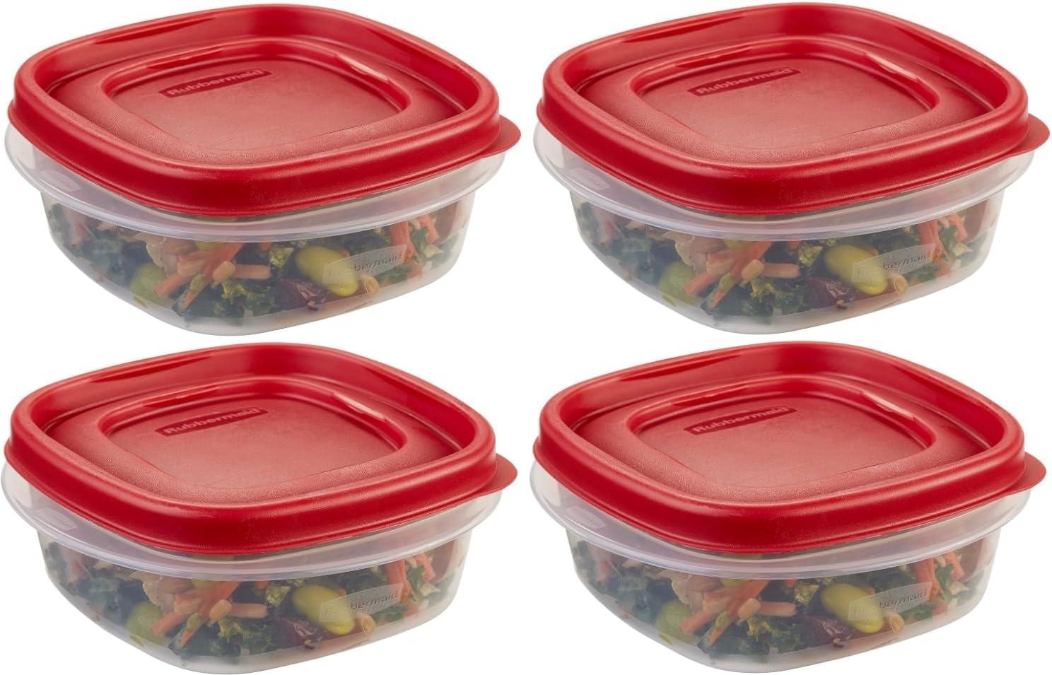 4 Pack Airtight Food Storage Containers Snack Prep Leakproof Stackable BPA Free