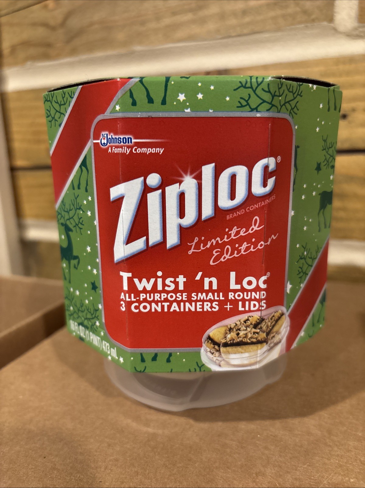 NEW Ziploc Twist n Lock Loc 3 Pack Small Round Plastic Containers Lids 16oz