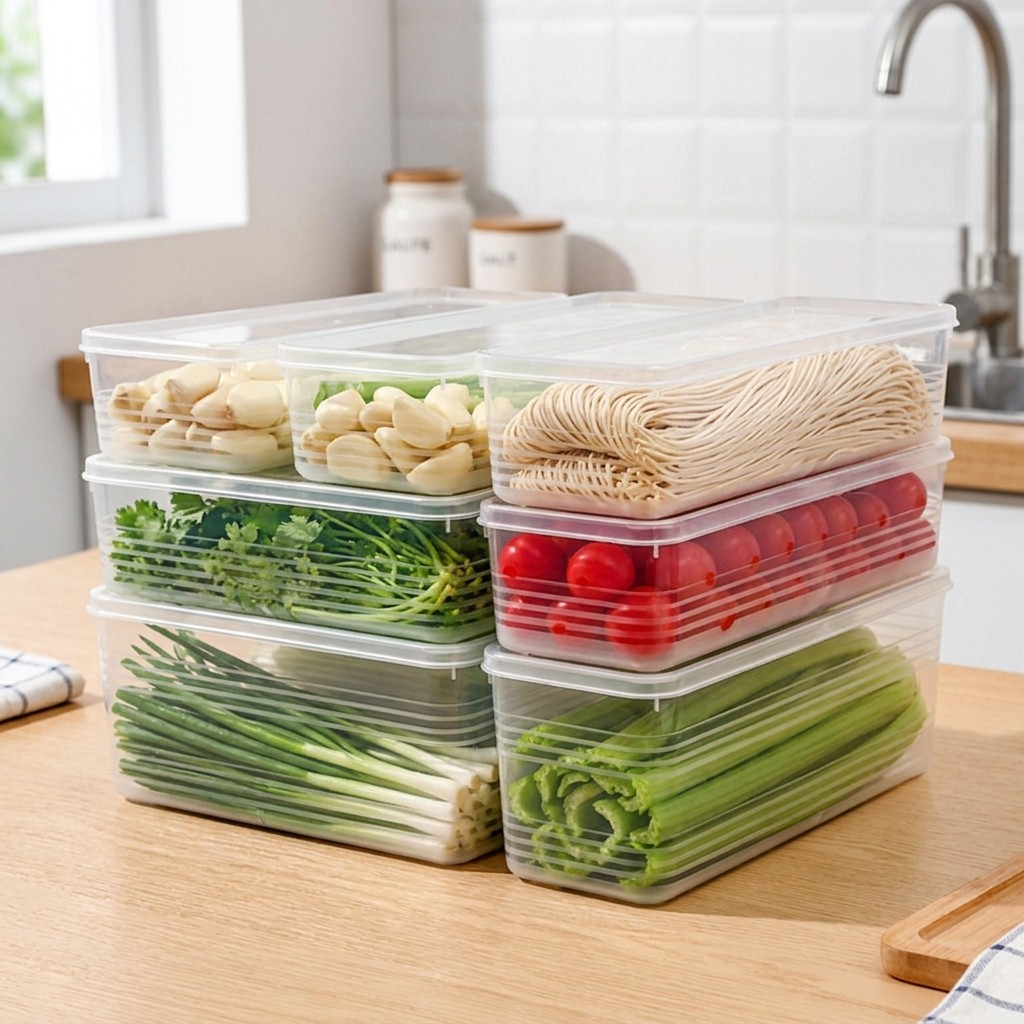3pcs Stackable Food Storage Containers – Plastic Trays with Lids -NEW