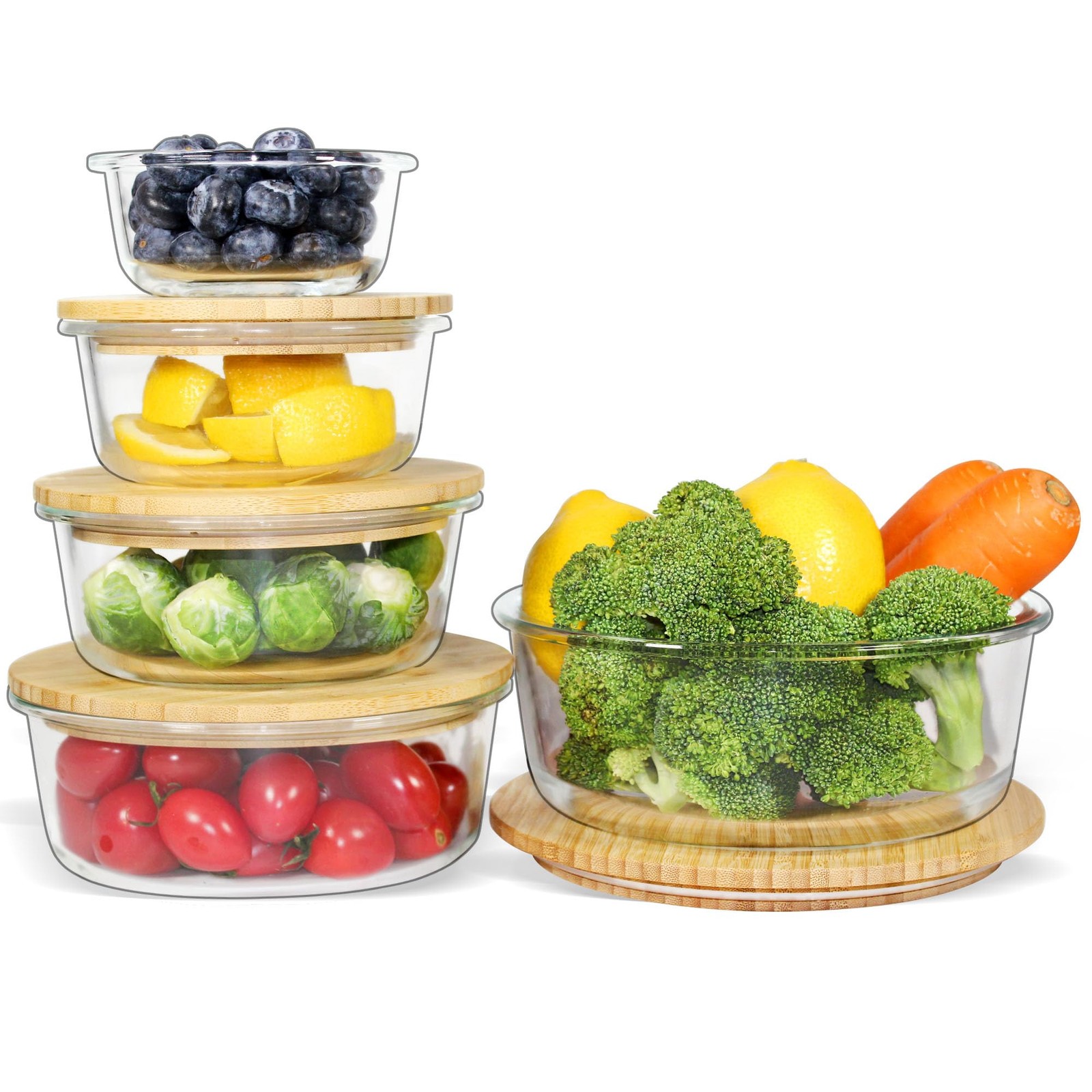 Glass Food Container With Bamboo Lid Glass Food Storage Containers With Lids Gla