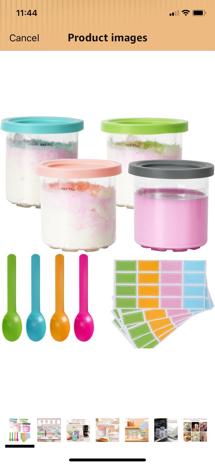 4 Pack Creami Pint Containers and Lids for Ninja