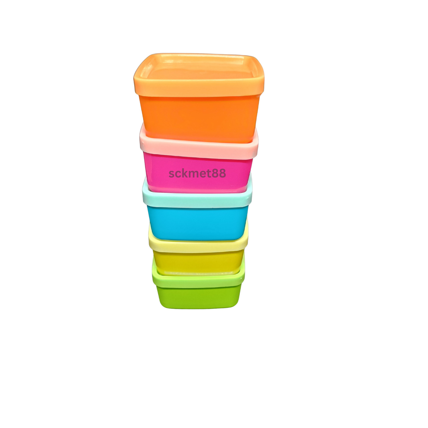10PCS Square Mini Plastic Food Storage Containers – Colourful (6.5×6.5×3.4cm)