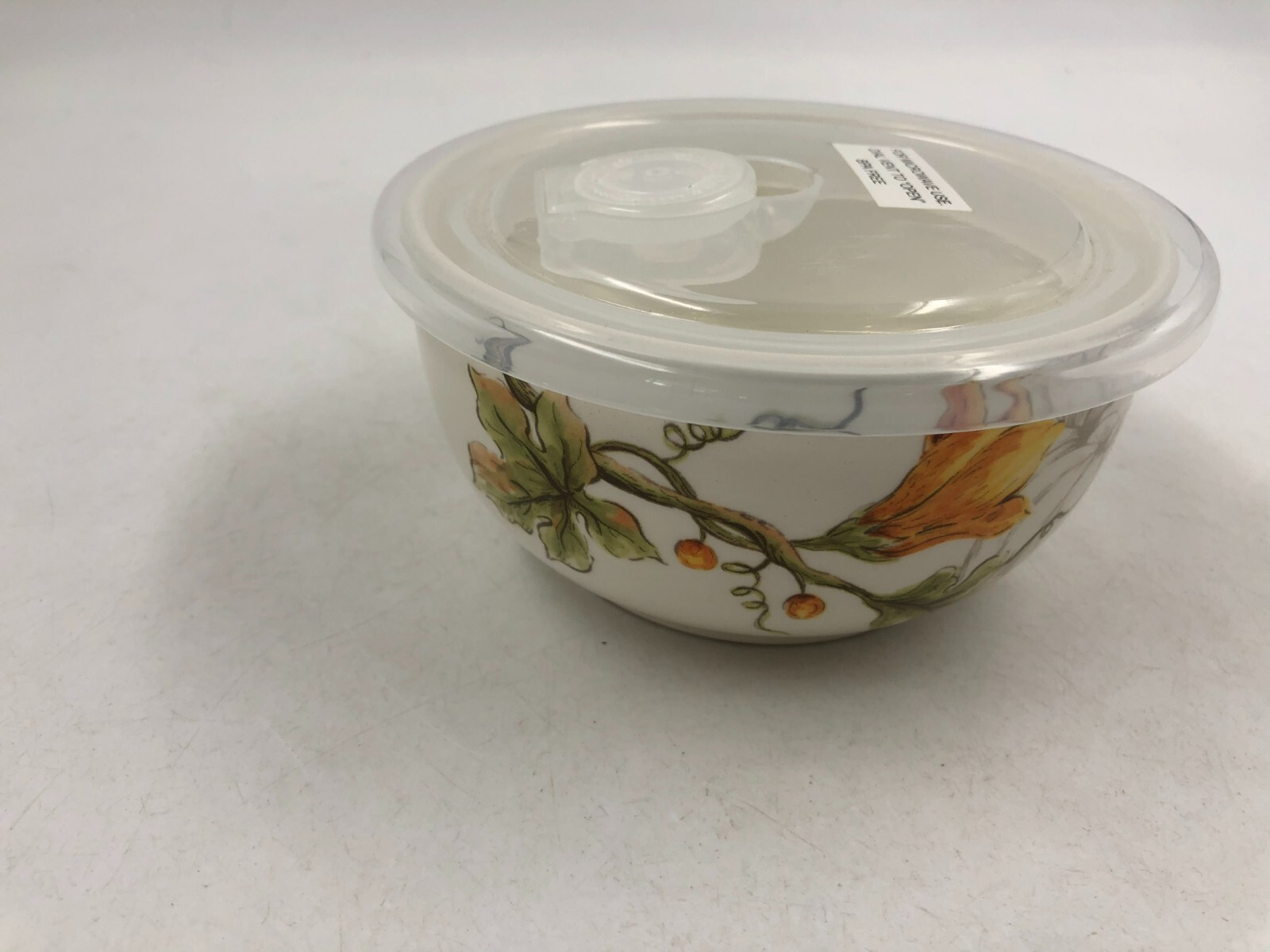 Grace Ceramic 6 & 5in Fall Pumpkins food containers with Plastic lids AA01B33013