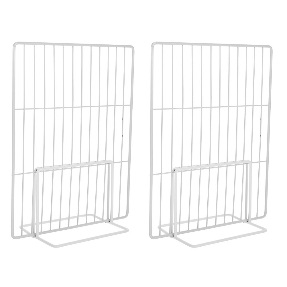 2Pcs Adjustable Metal Wire Mesh Divider for White Refrigerator and Chest Freezer