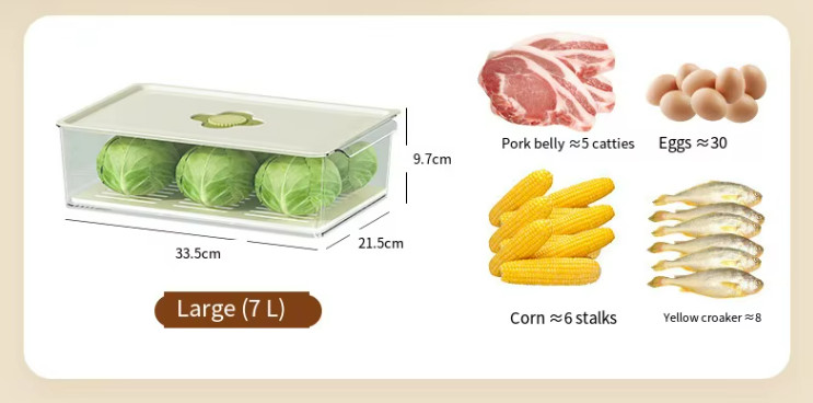 3 Tier Refrigerator Organizer Storage Container Set Stackable Produce Keeper