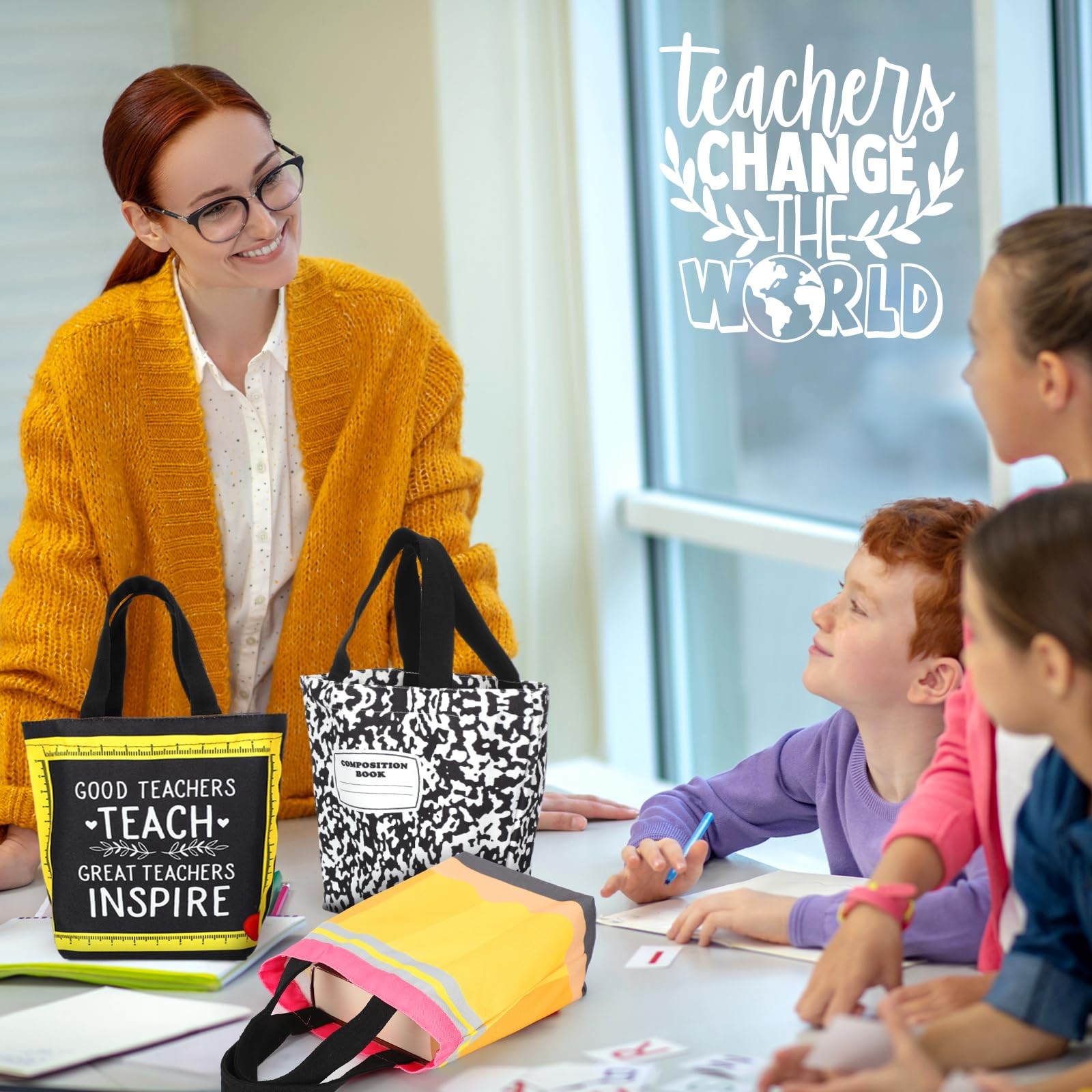 Sunnymove Teacher Mini Canvas Tote Bag Bulk Teacher Appreciation Gifts Mini