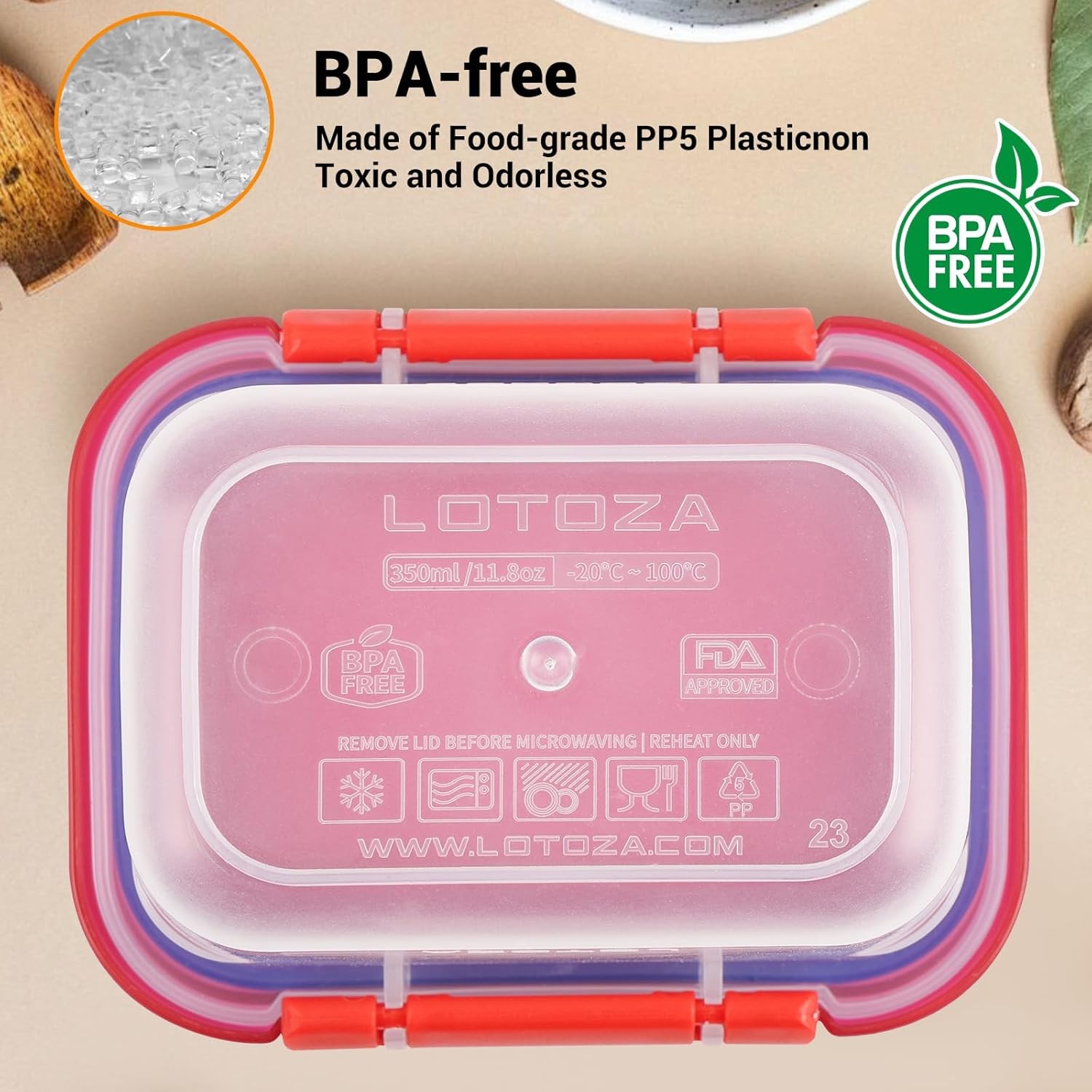 12oz 5oz Small Plastic Food Storage Containers with Lids Snap Lock Lunch Box Squ