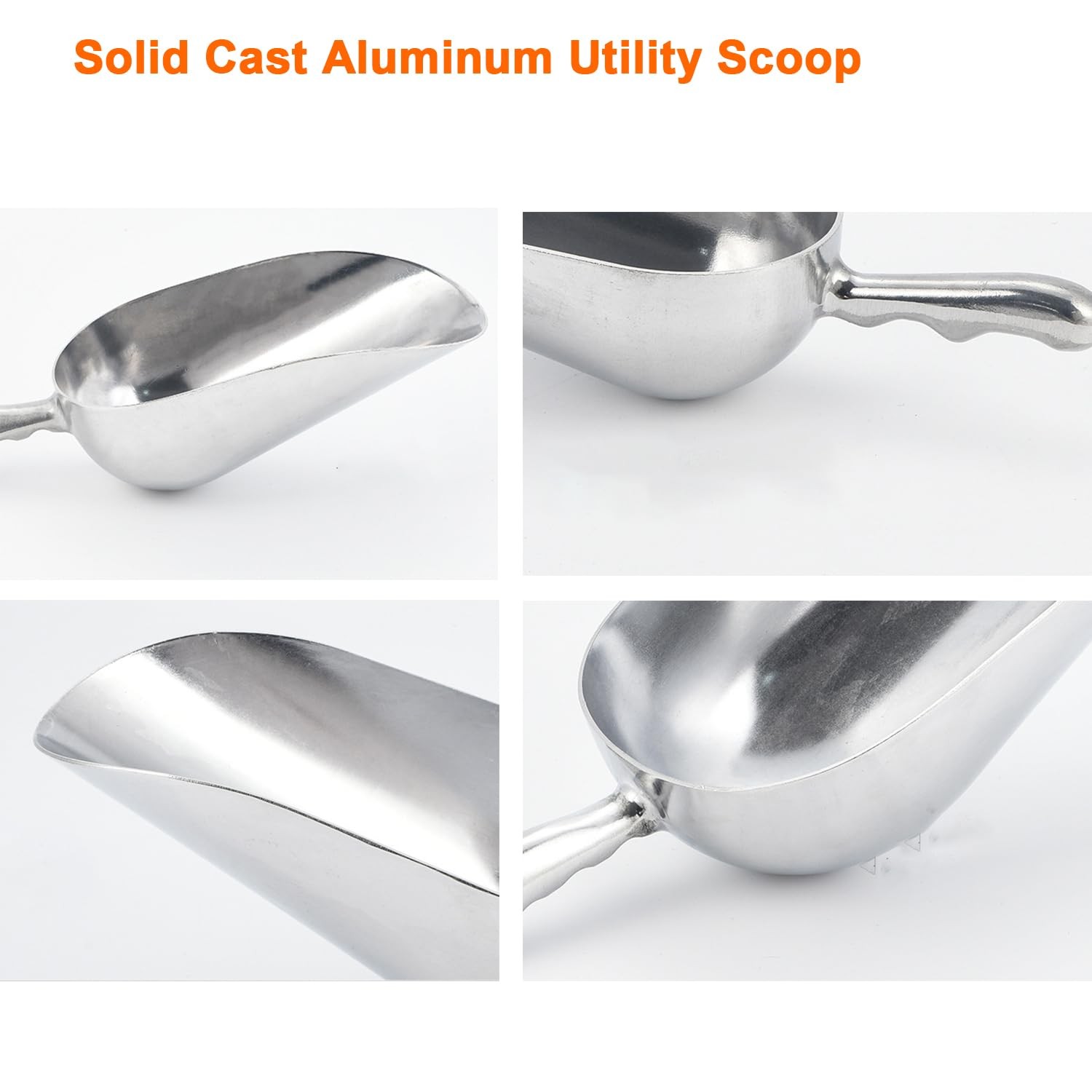 6 OZ Cast Aluminum Utility Scoop, -Piece Solid Ice Scoop for Ice Bucket, Bar,…