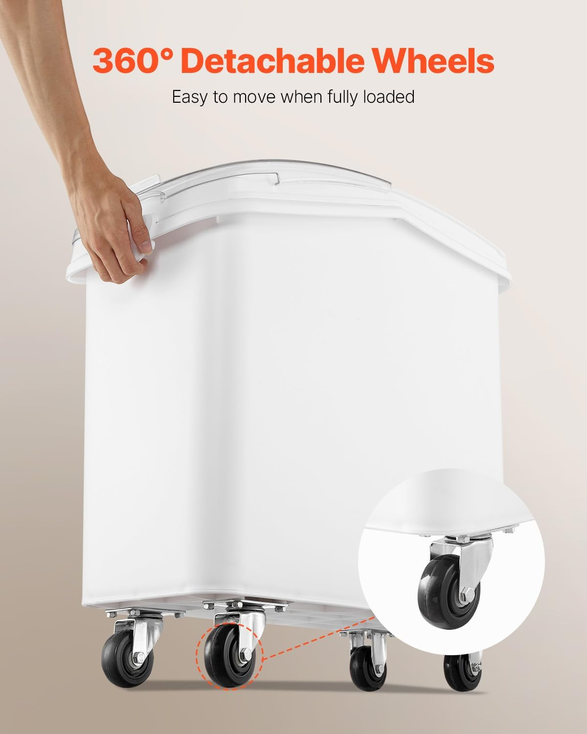 21 Gallon Ingredient Bin with Scoop 400 Cup Ingredient Bin with Sliding Lid Comm