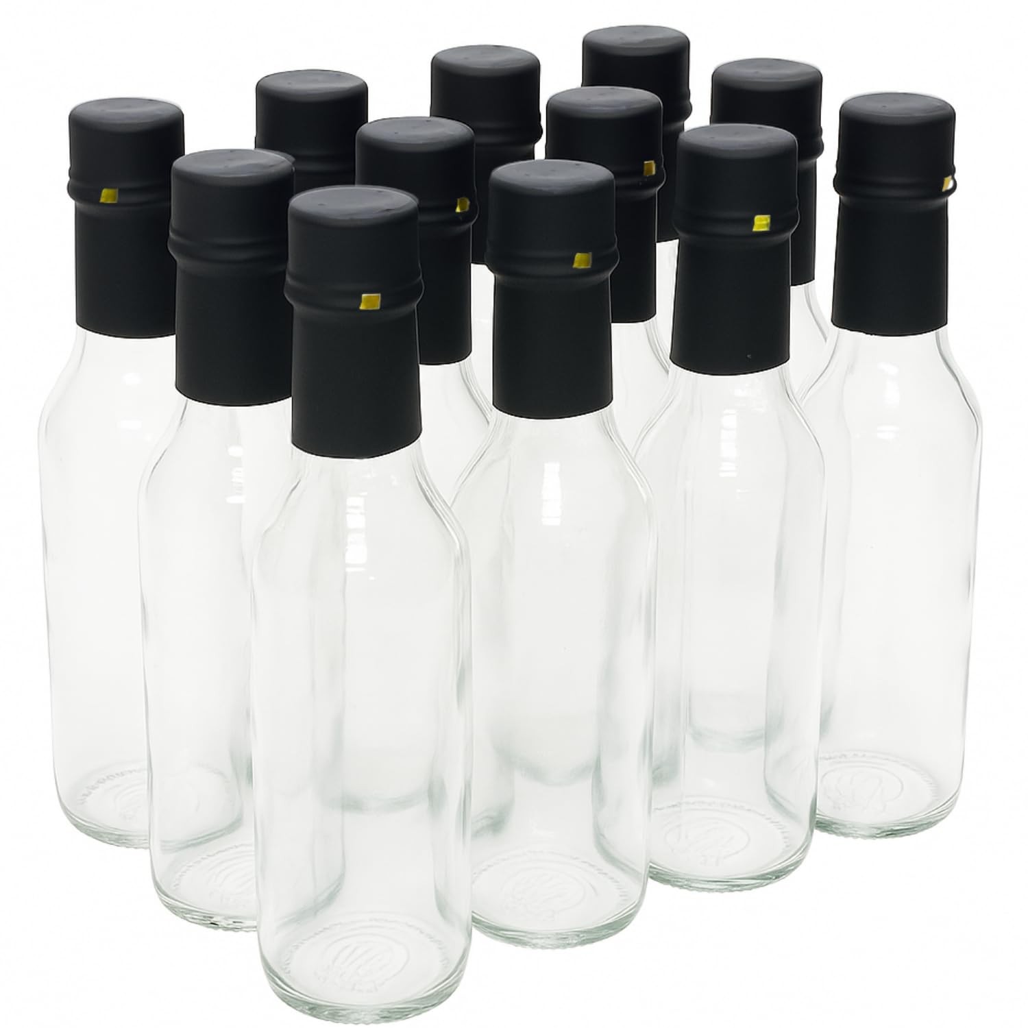 Clear Glass Woozy Bottles with Shrink Capsules, 5 Oz – 4 Cases of 12 units, 4…