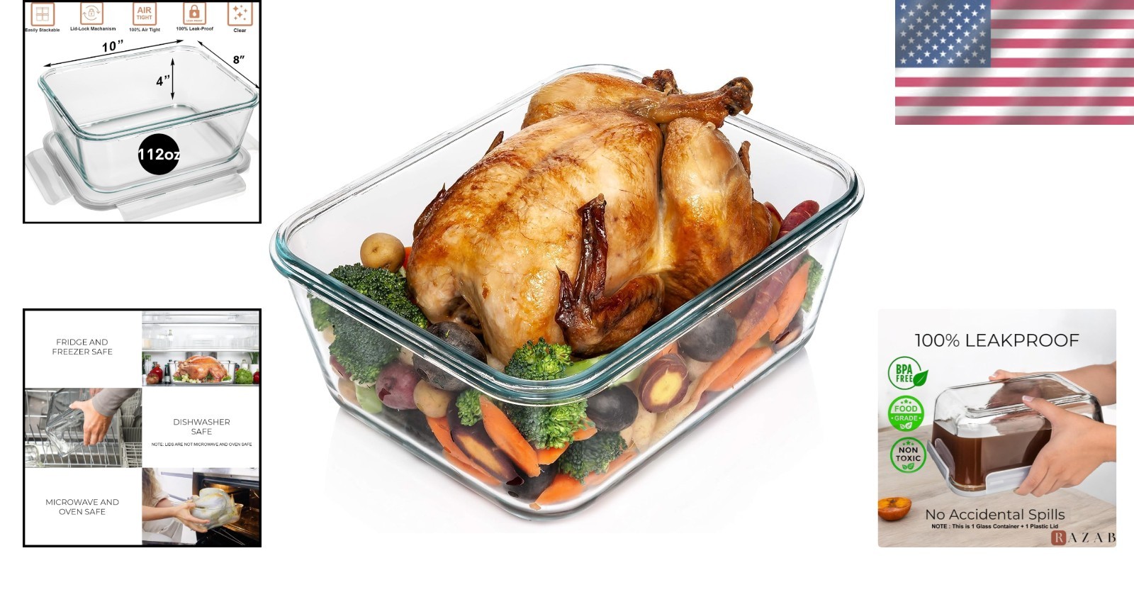 Largest Glass Food Container with Locking Lid