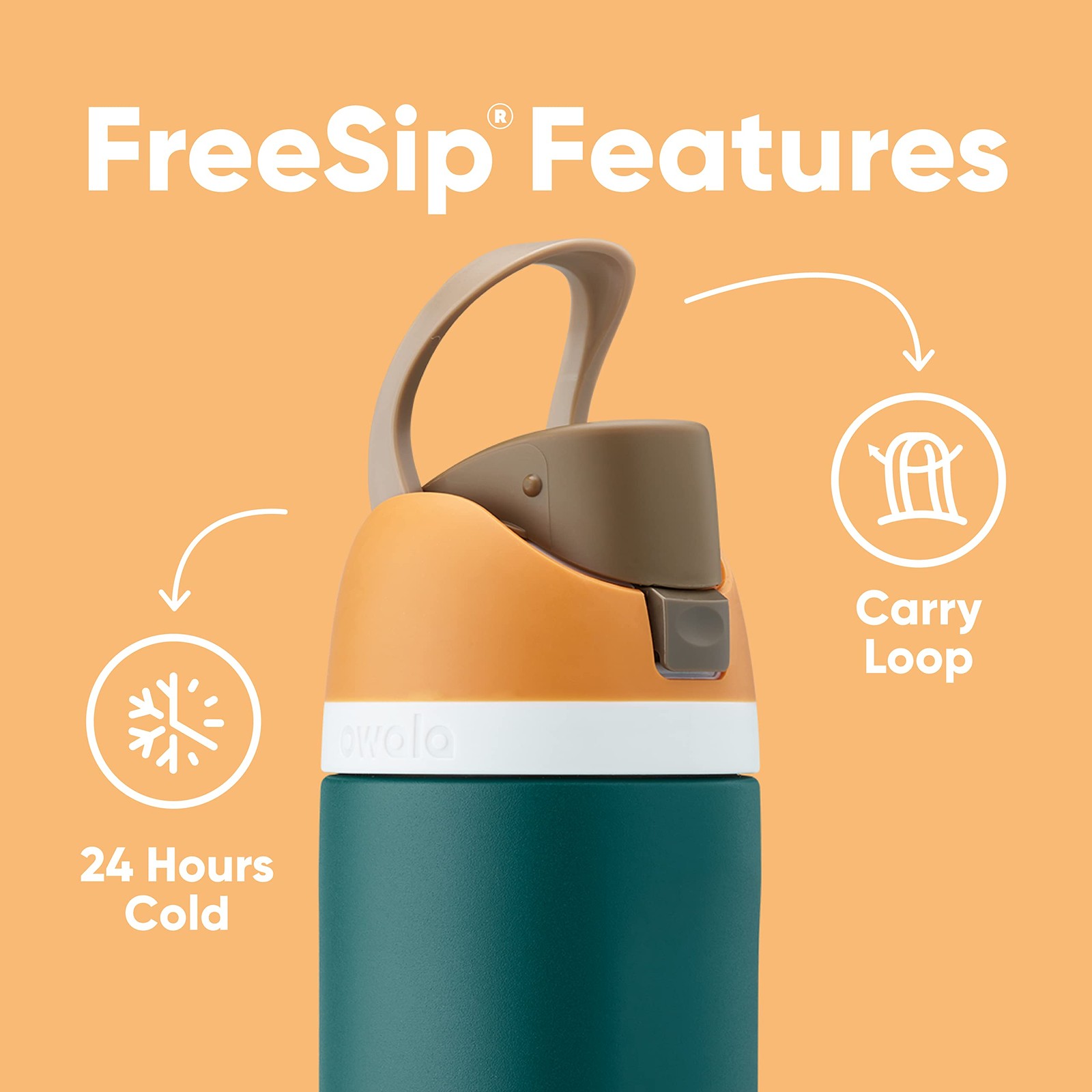 Owala Freesip Insulated Stainless Steel Water Bottle Straw Bpa-Free Sports