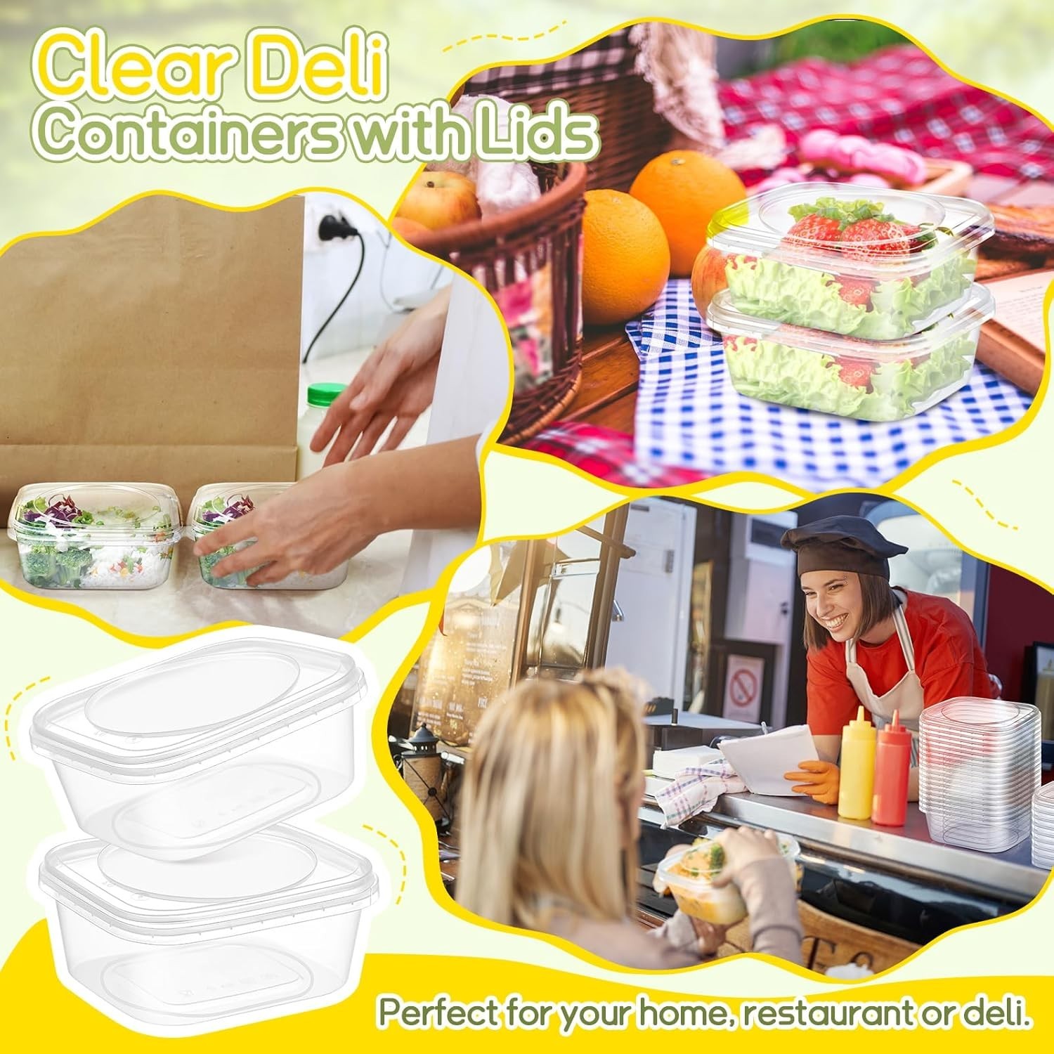Versatile 50-Pack 12oz Deli Containers – Perfect for Take-Out & Meal Prep