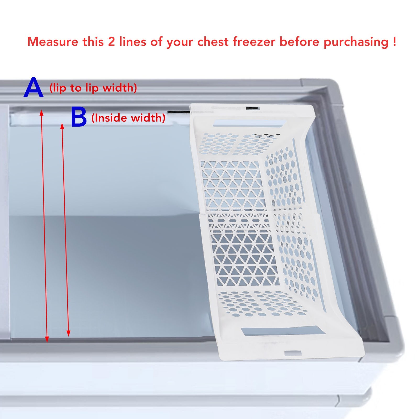 Freezer Basket Organizer Refrigerator PP Storage Divider Household Container Bin