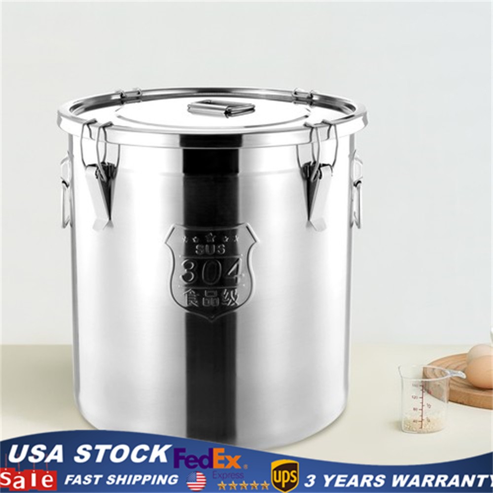 48L Stainless Steel Airtight Container Rice Cereal Grain Container Storage Box