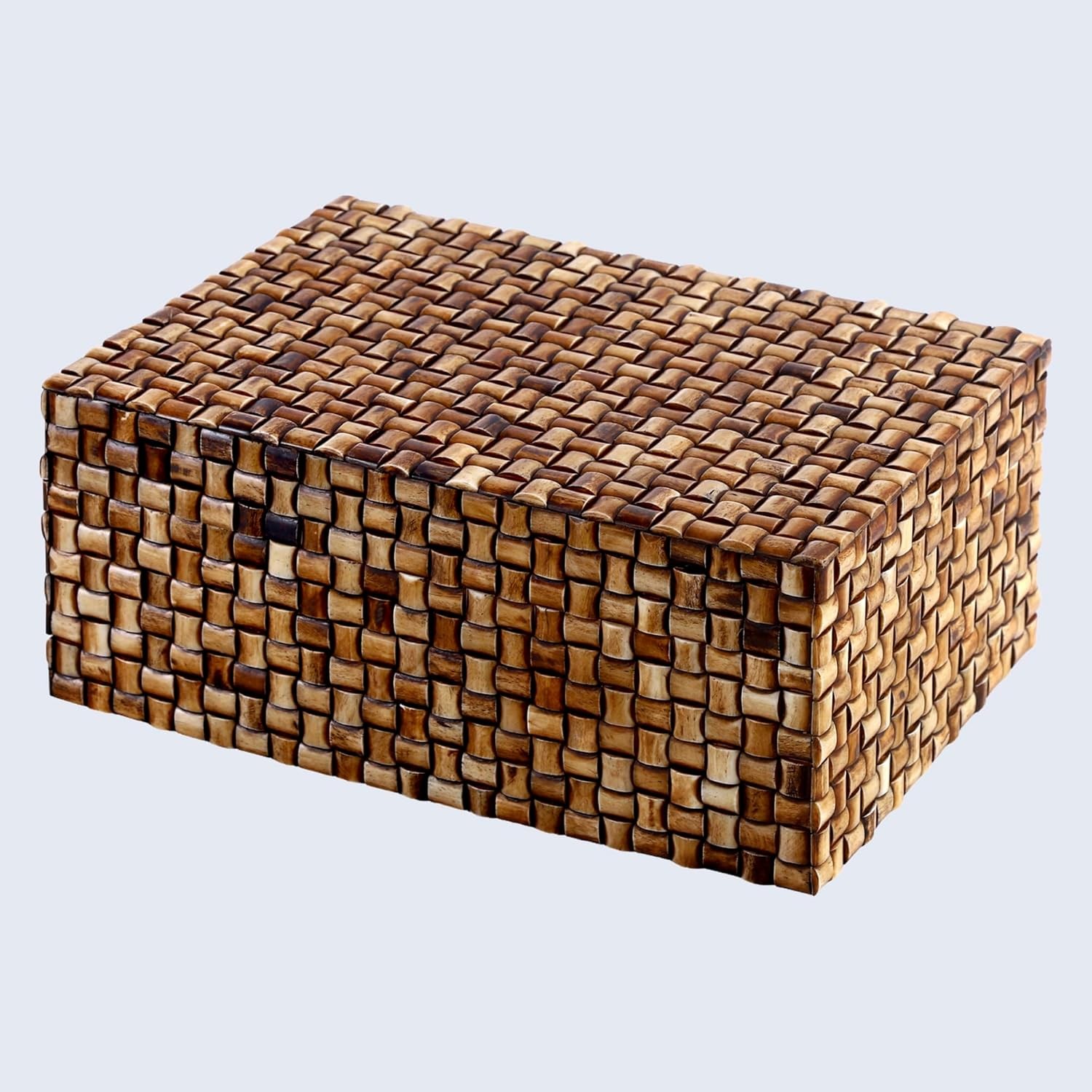 Large Decorative Storage Box with Lid – 12X8X5” Coffee Table Organizer,