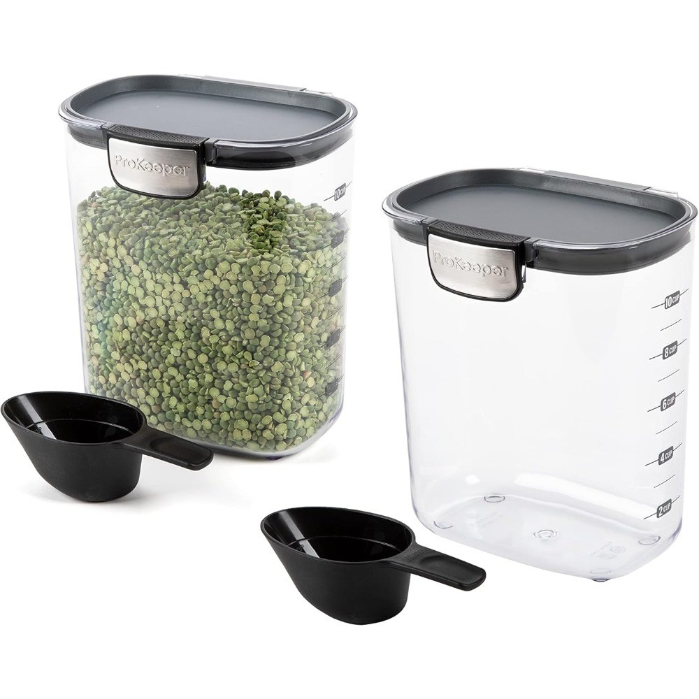 Airtight Food Storage Container Set with Magnetic Accessories 2.5 Quart Grain