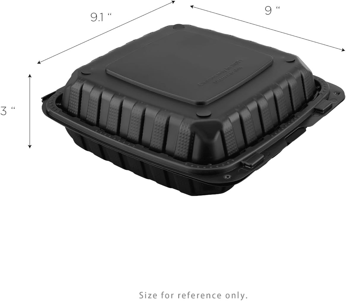 Clamshell Take Out Food Containers [9″x9″ – 120 ct] To Go Containers | Microw…