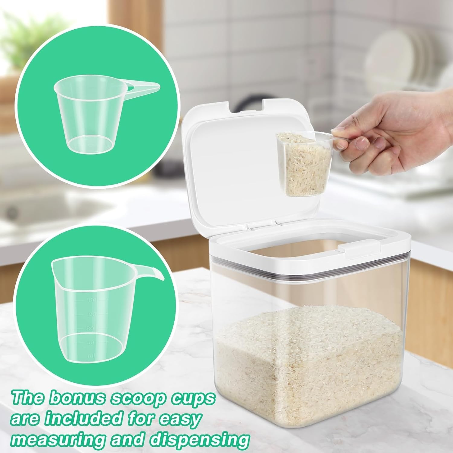 Flour Sugar Storage Containers 2Pack 2.9 Qt 4.75 Qt Food Storage Container W/
