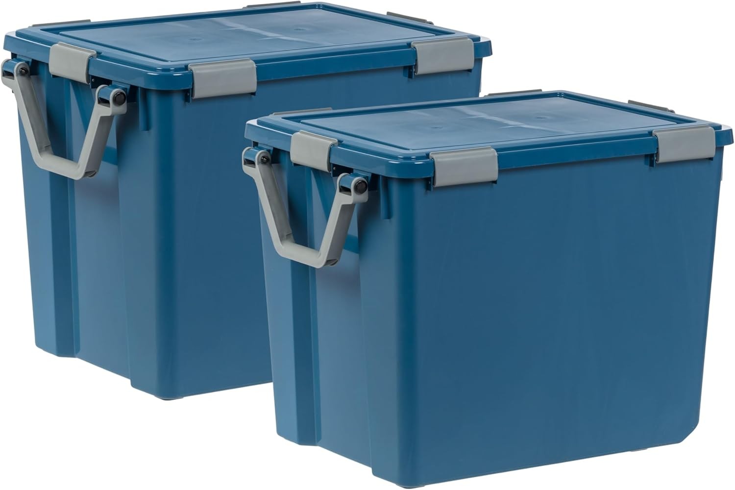 IRIS USA WeatherPro 103 Qt Eco-Friendly Storage Bins W/ Lids 2 Pack BPA-Free