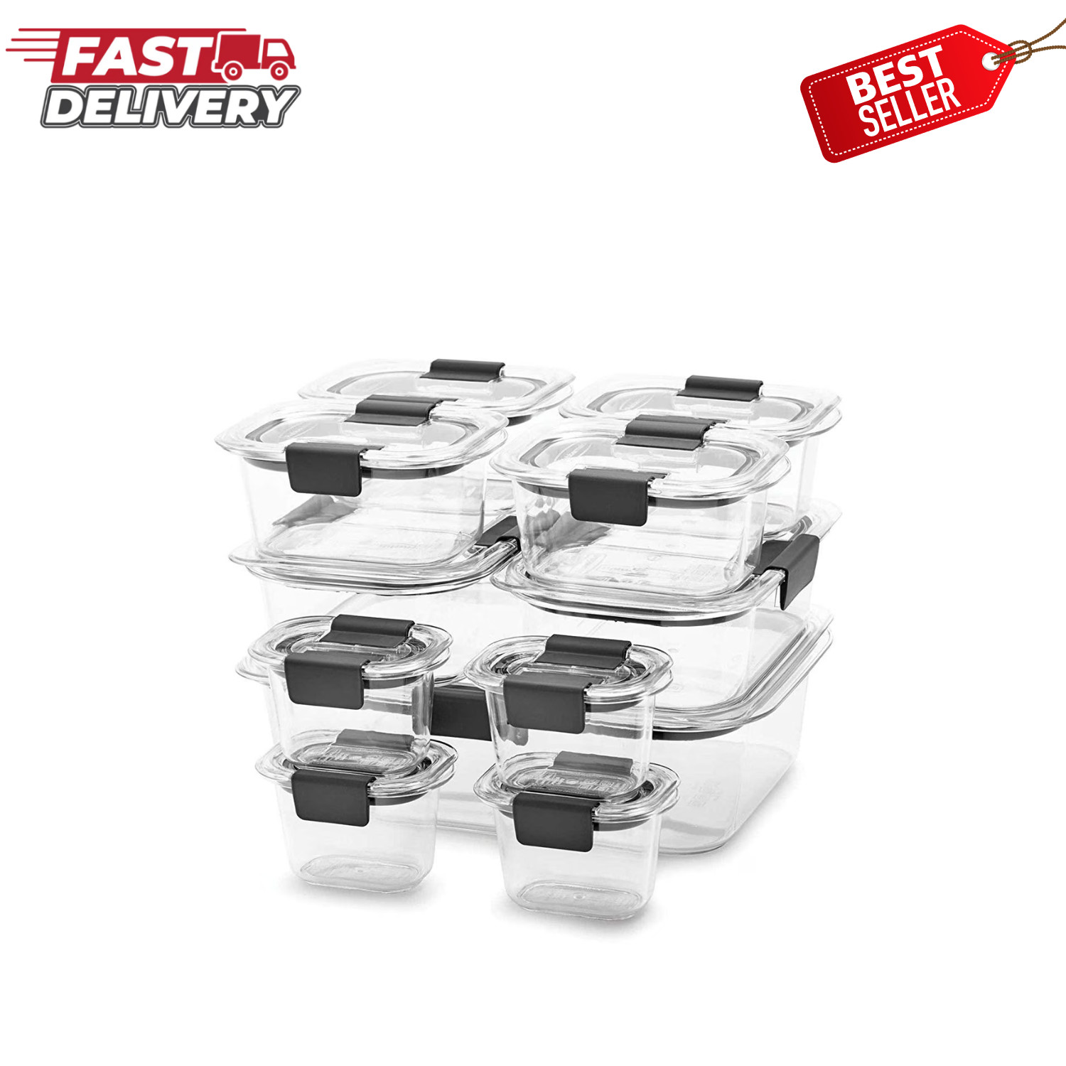 Rubbermaid Brilliance Food Storage Containers Set of 11 22 Pieces Total Clear