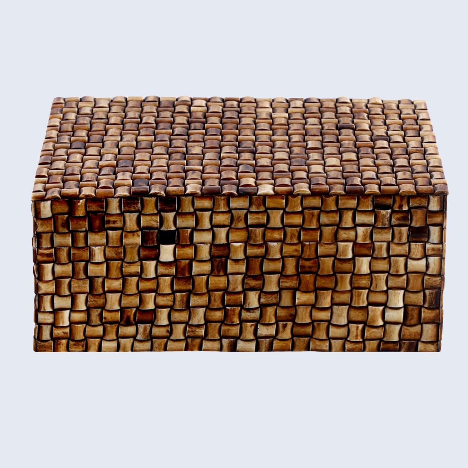 Large Decorative Storage Box with Lid – 12X8X5” Coffee Table Organizer,