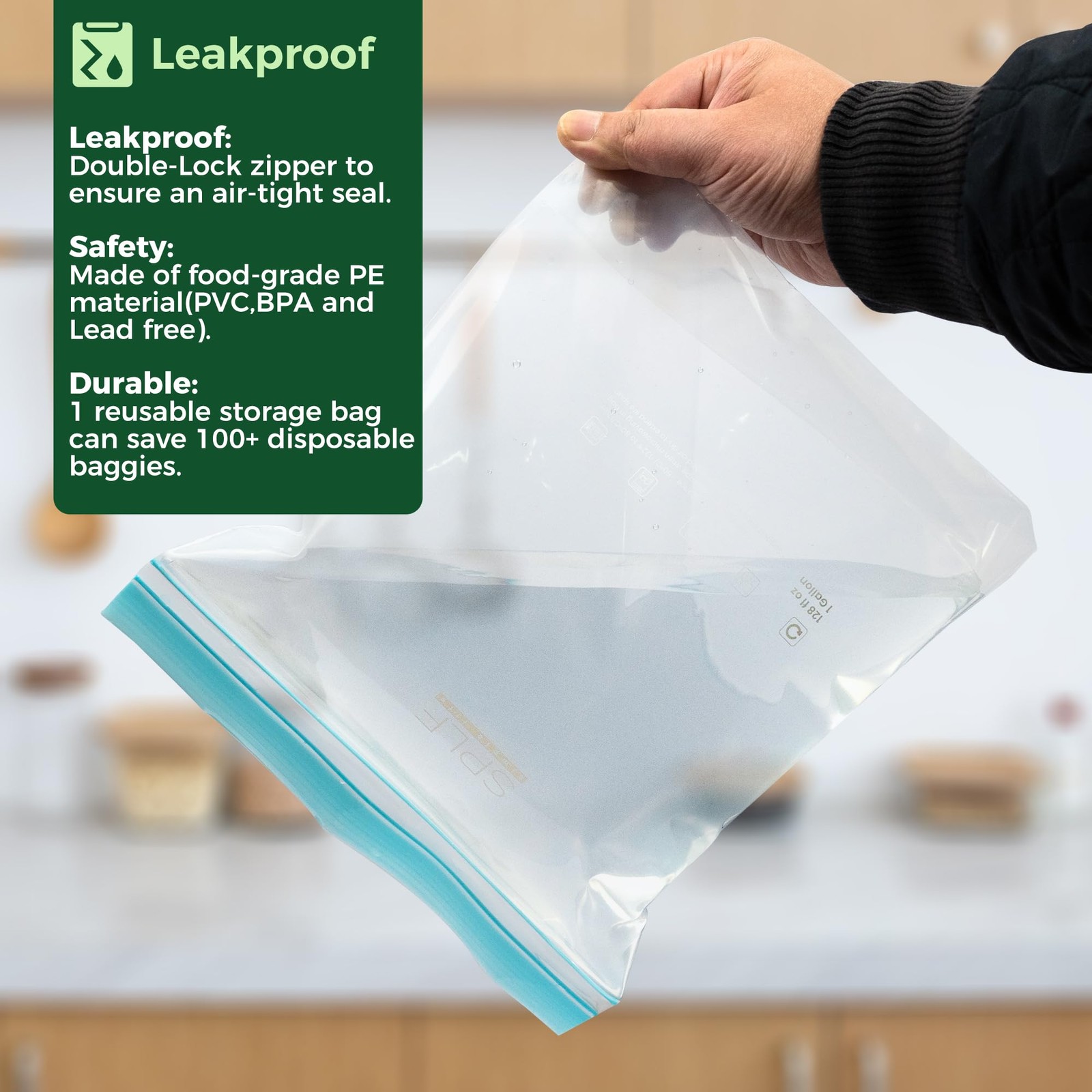 24 Pack Reusable Food Storage Bags Dishwasher Microwave Safe, BPA Free Reusable