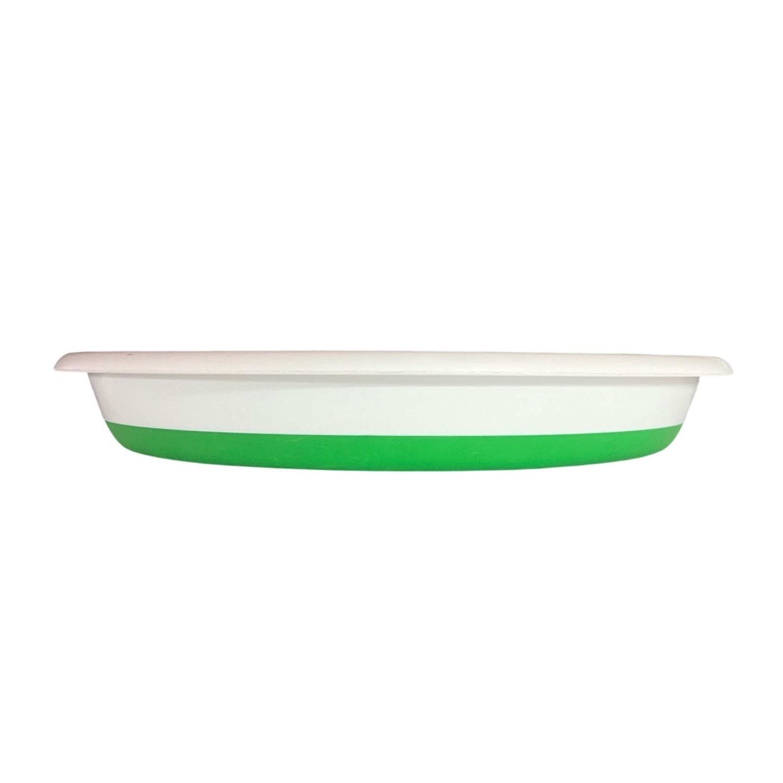 Pampered Chef 8 qt Collapsible Silicone Bowl with Lid Green White