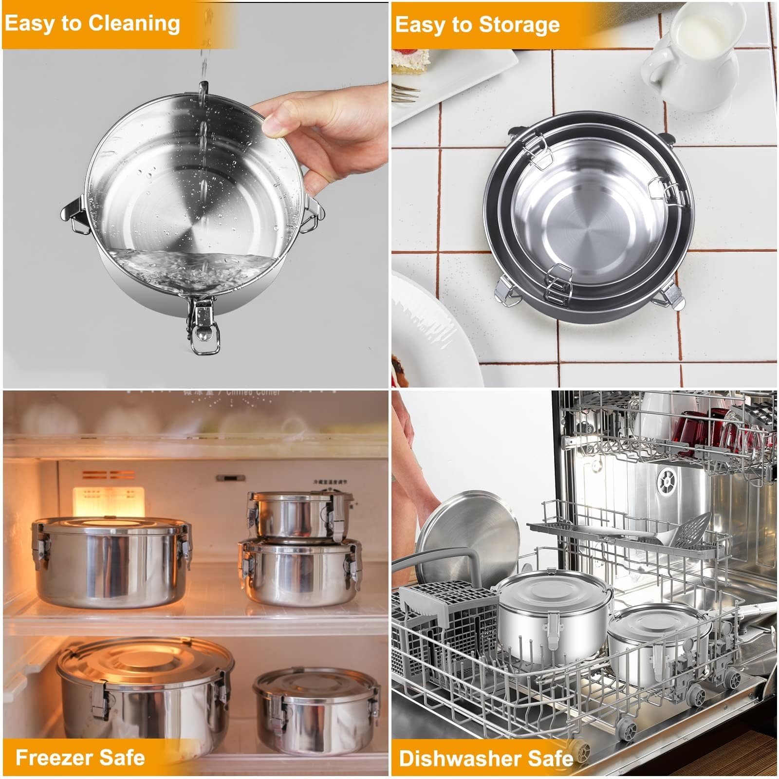 Premium Stainless Steel Food Storage Containers 304 Grade The Original Leak-P…