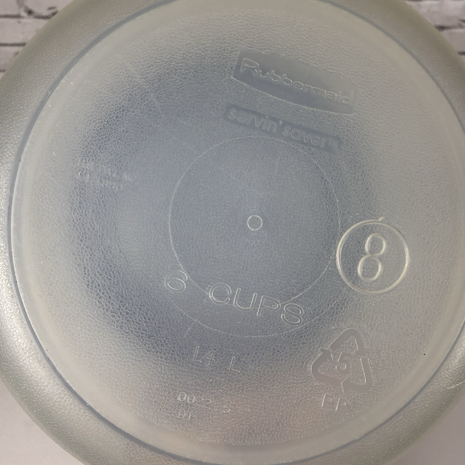 Vintage Rubbermaid Servin’ Saver #8 Round 6 Cup Container Country Blue Lid
