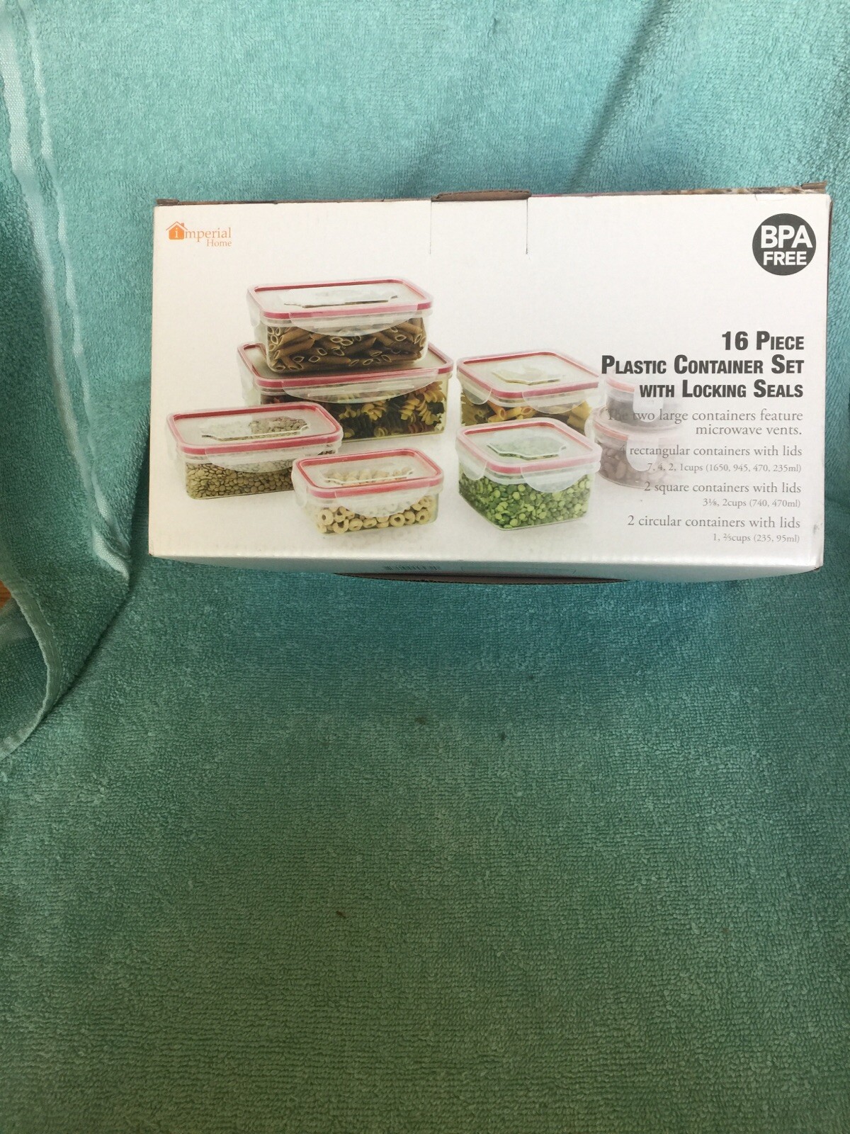 Imperial Home Plastic Food Containers Set With Air Tight Locking Lids Brand New