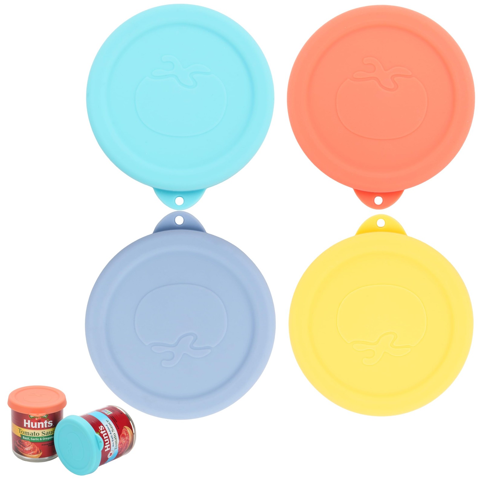 4 Packs 2.6-inch Silicone Can Lids for 8oz Hunt’s Tomato Sauce, Airtight and …