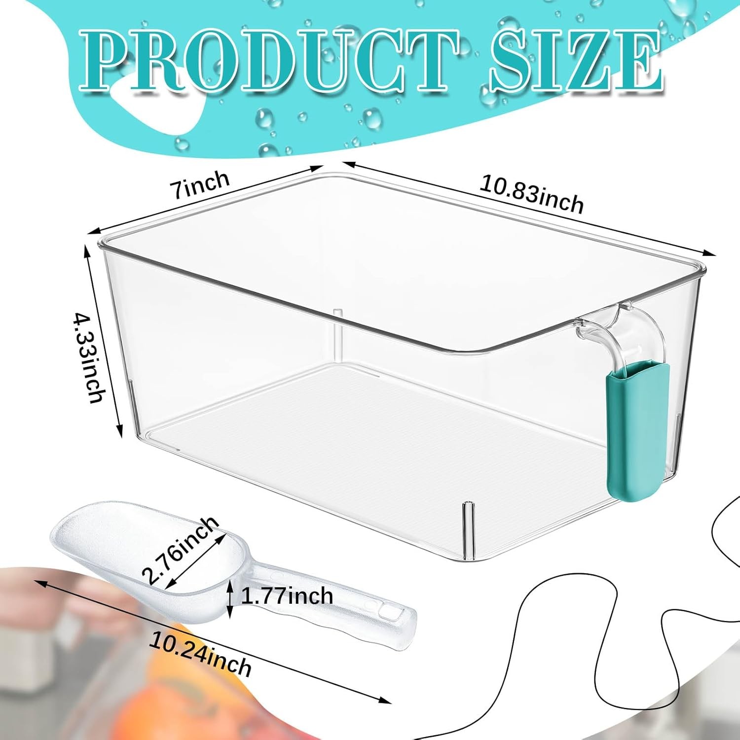 2-Piece Ice Bucket and Flexible Ice Scoop Set (10.83 x 7 x 4.33 inches)