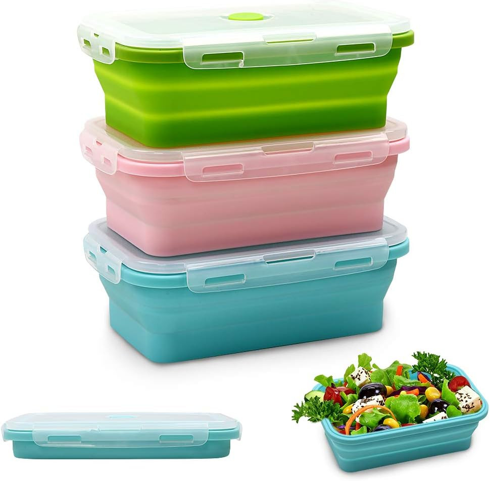 Alimat PluS Silicone Food Storage Containers with Lids, 3 Pack Set 27oz(800ml) C