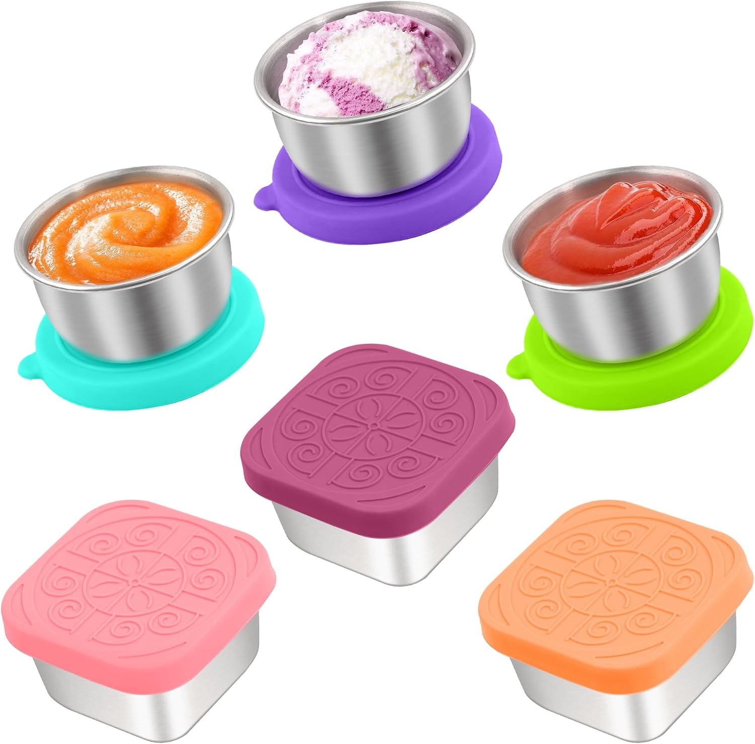 Qukaka Salad Dressing Containers 6 Pack Leakproof