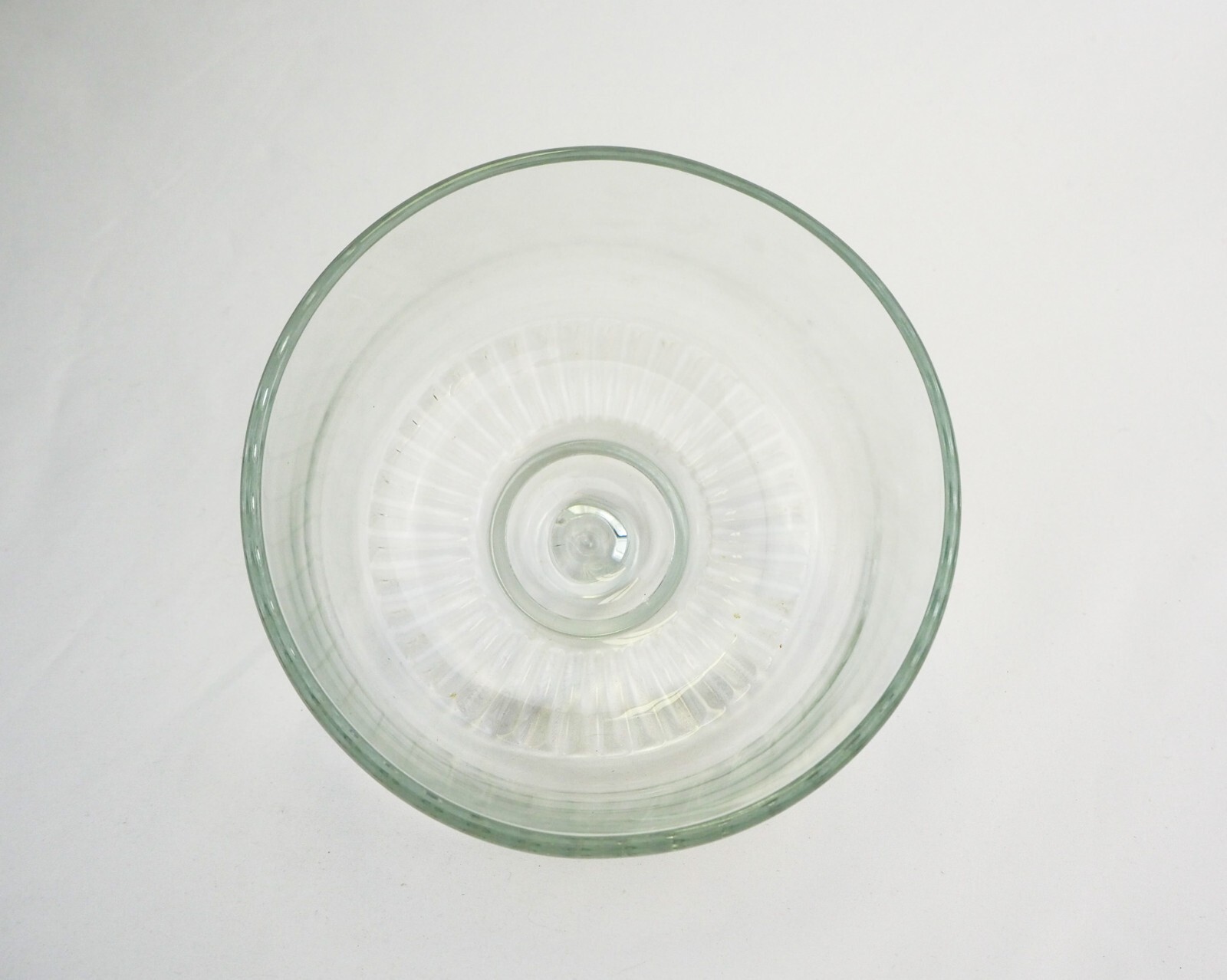 Vintage Clear Pressed Glass Food Dome Cheese Cloche Ribbed Top Made in France