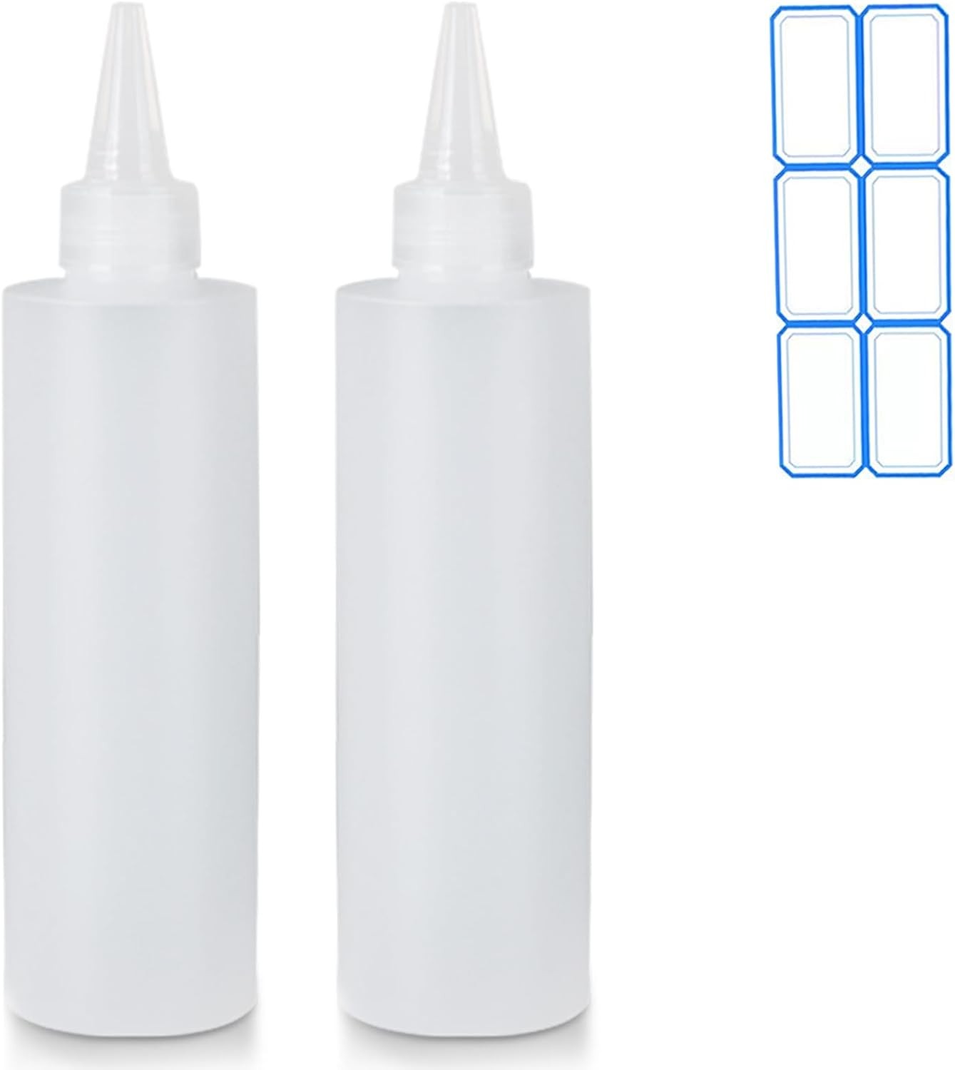 2 Pack 10 Oz (300ml) Condiment Squeeze Bottles, Leak Proof Refillable Condiment