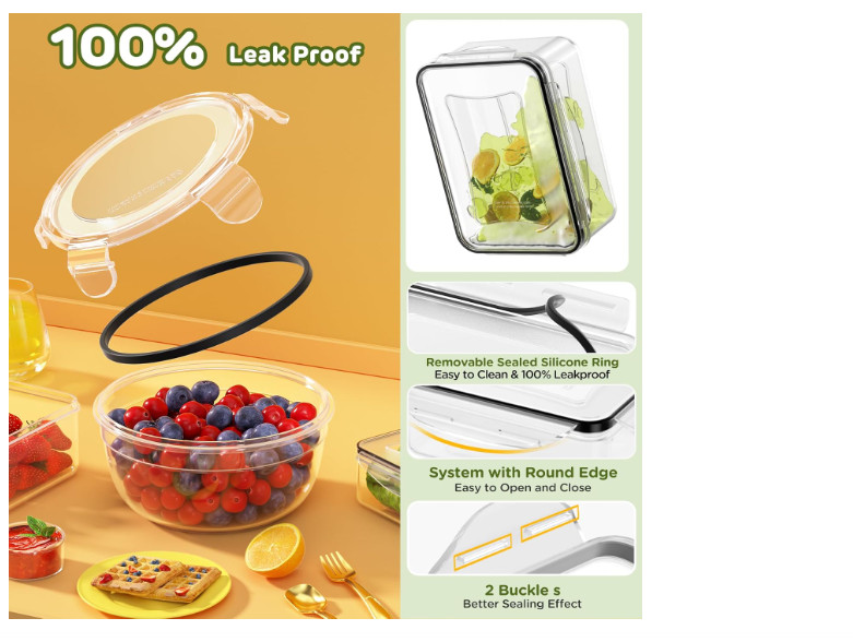40PC Airtight Food Storage Containers Set BPA Free Leakproof Meal Prep