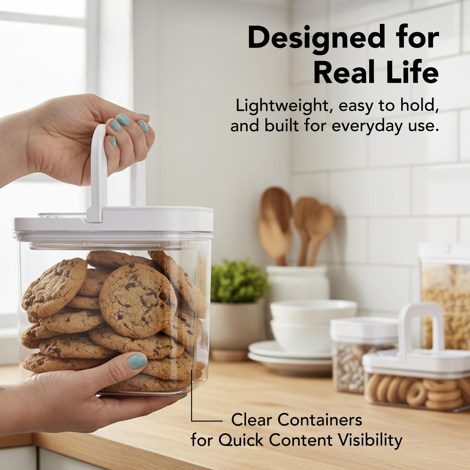 Airtight Food Storage Containers for Pantry, 7 Piece Set, FlipLock -Hand Seal…