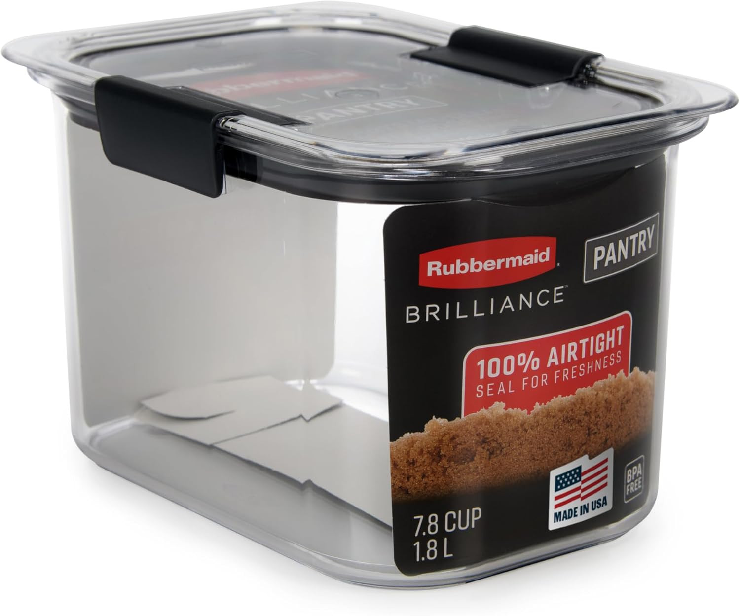 Rubbermaid Brilliance Pantry Airtight Food Storage Container, Bpa-Free 7.8 Cup,