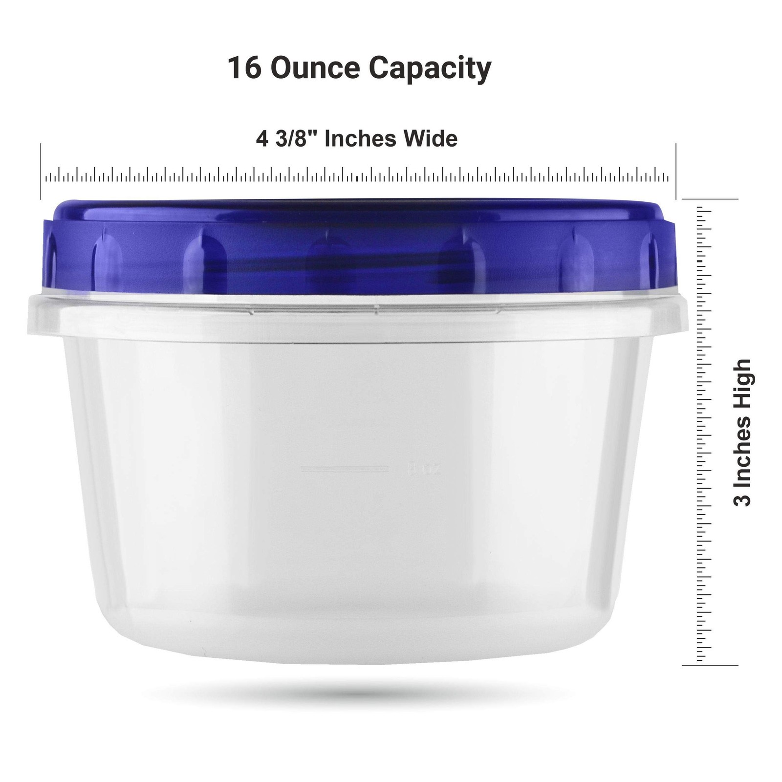 16Oz – Blue – 5 Pk Twist Top Food Storage Containers Leak-Proof Airtight Soup…