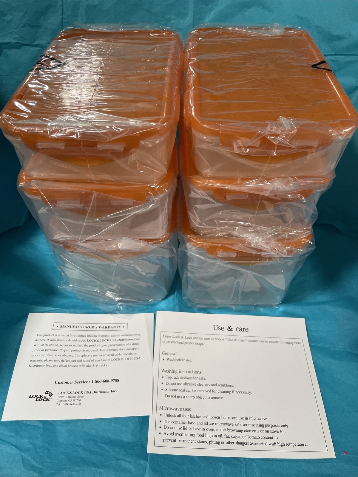 Lock N Lock 6 Piece Storage Containers 2 Each Of 2 Quart, 1.1 Qt, .85 Qt Plastic