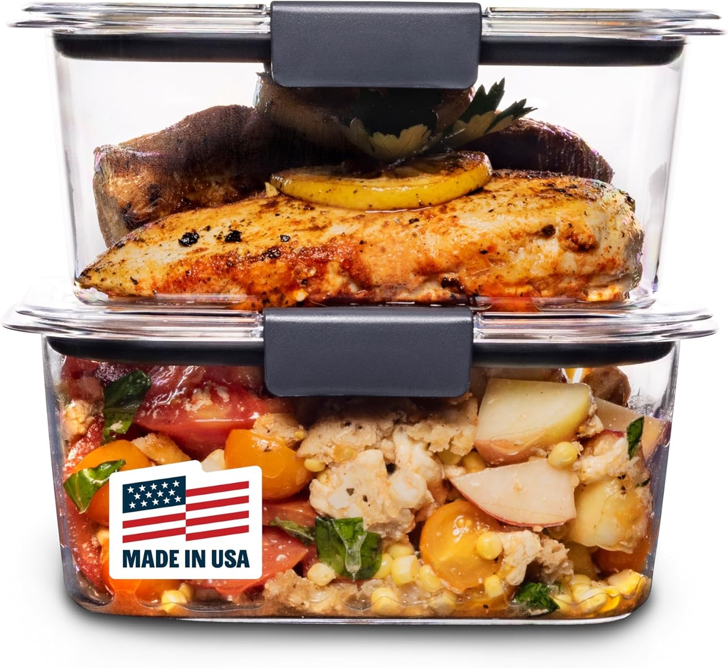 Brilliance BPA-Free Food Storage Containers, Medium Deep, 4.7 Cup, 2-Pack,
