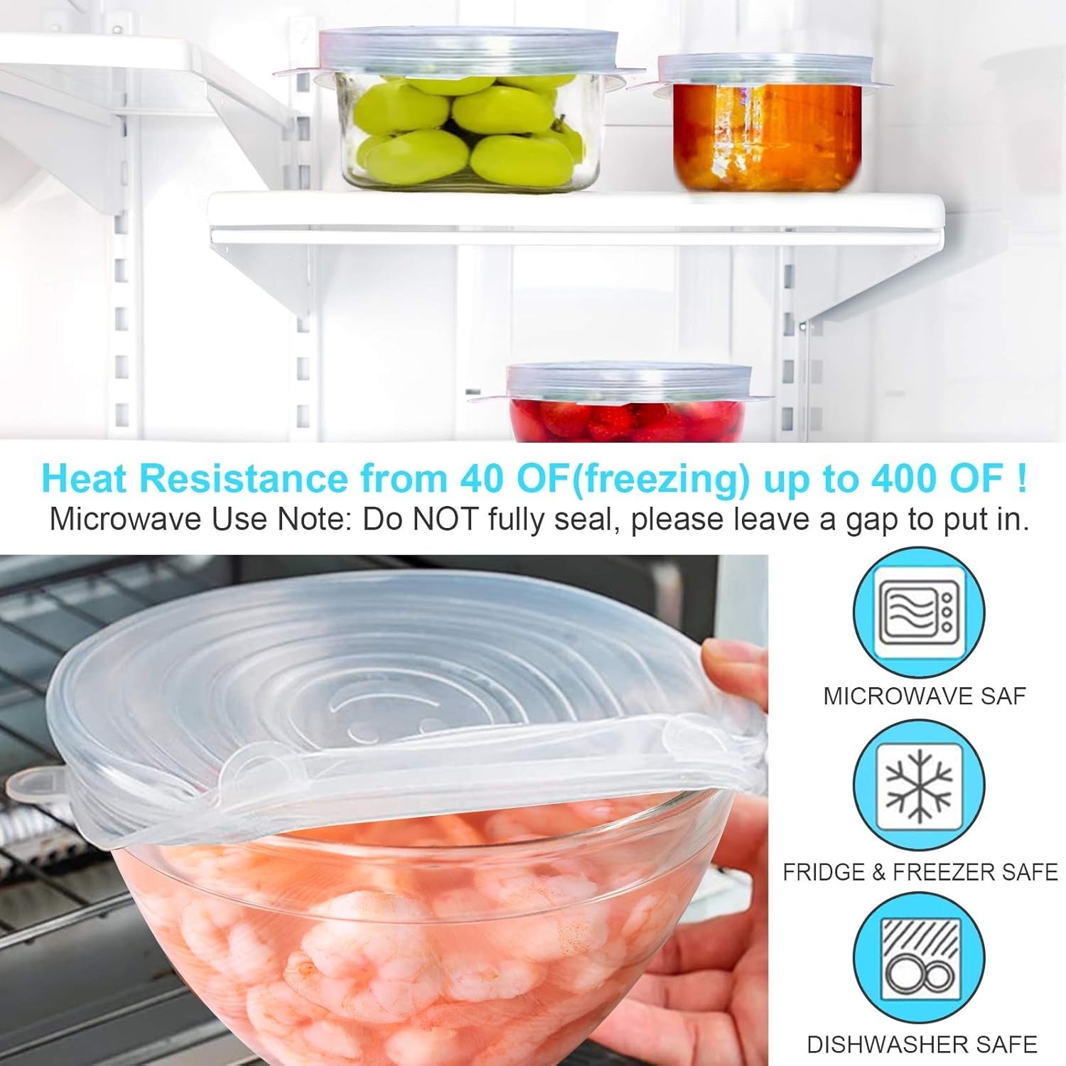 Eco-Friendly 14 PCS Silicone Stretch Lids – Flexible and Dishwasher Safe