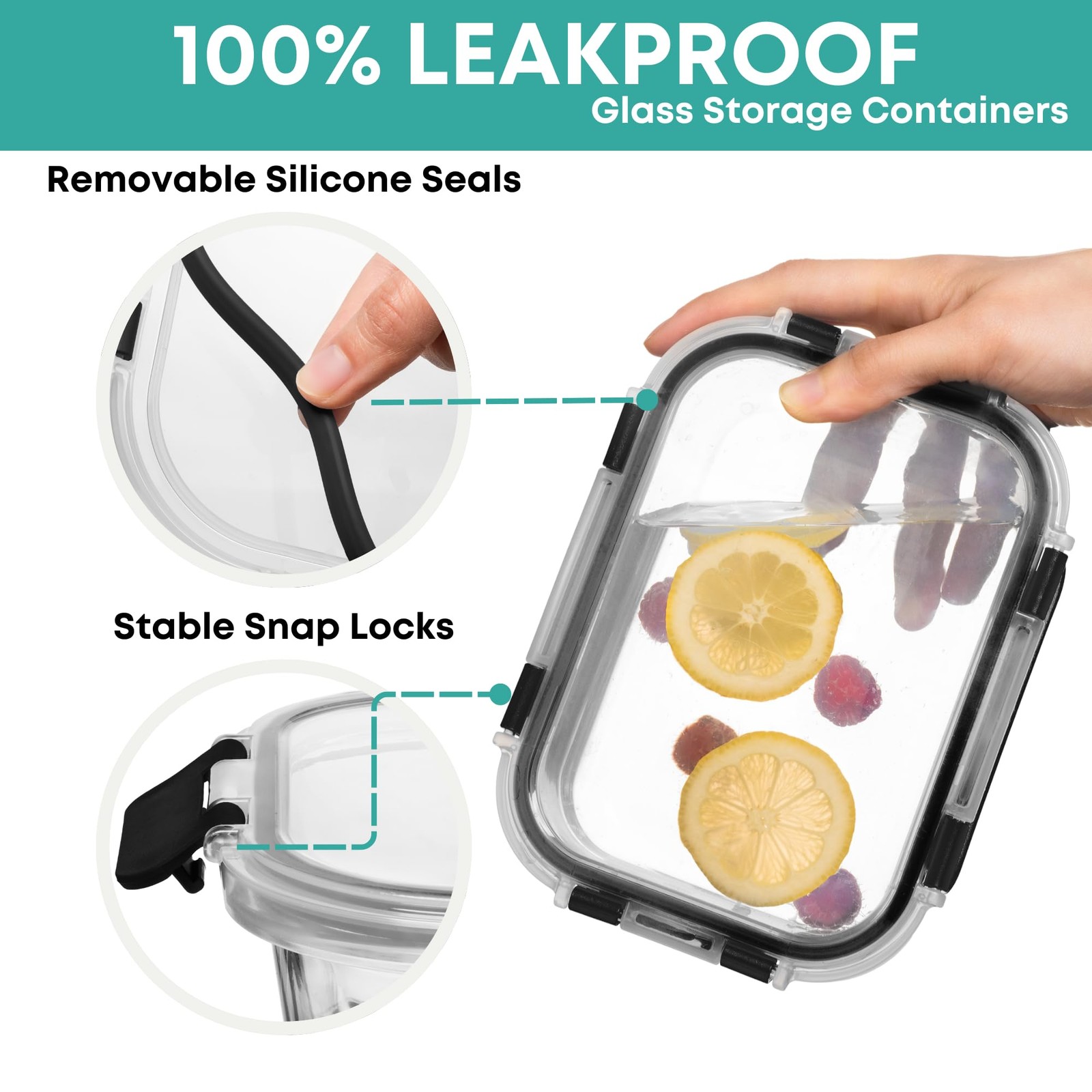 30 PC Glass Food Storage Containers with Lids – Reusable Glass Meal Prep Cont…